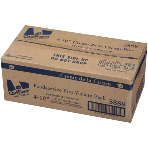 Sara Lee Chef Pierre Creme de la Cream Pie - Variety Pack, 10 inch -- 4 per case.