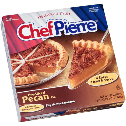 Sara Lee Chef Pierre Pre Sliced Pecan Pie, 8 inch Slice -- 6 per case.