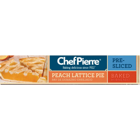 Chef Pierre Pre Sliced Pre Baked Peach Lattice Pie -- 6 per case.