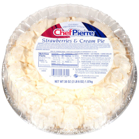 Sara Lee Chef Pierre Strawberries and Cream Fruit de la Cream Pie, 39.65 Ounce -- 4 per case.