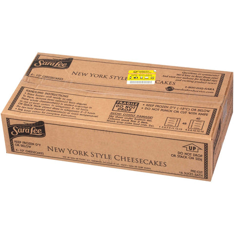 Sara Lee Restaurant Reserve Round New York Style Plain Cheesecake, 10 inch -- 4 per case.