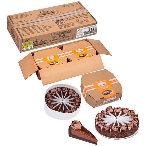 Sara Lee Bistro Collection Round Malted Chocolate Caramel Pie, 10 inch -- 2 per case.