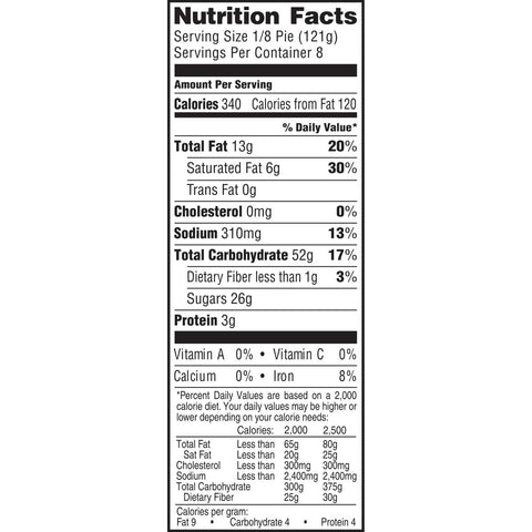 Sara Lee Unbaked Dutch Apple Pie, 2.125 Pound -- 6 per case.