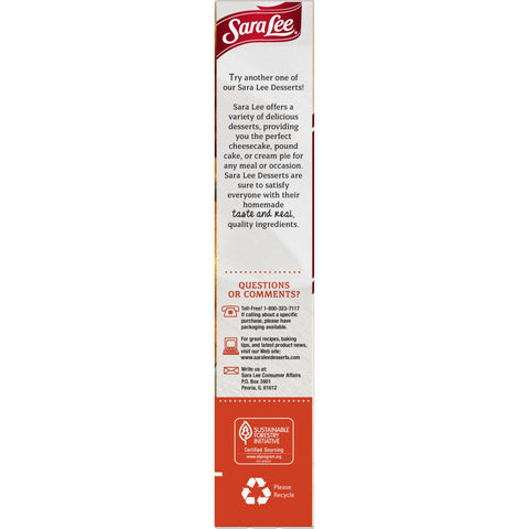 Sara Lee Unbaked Peach Pie, 2.125 Pound -- 6 per case.