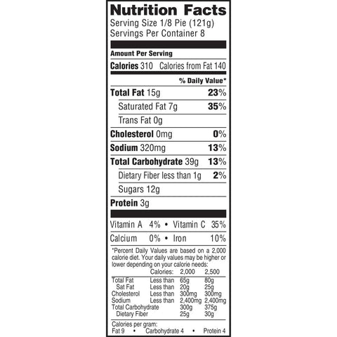Sara Lee Unbaked Peach Pie, 2.125 Pound -- 6 per case.