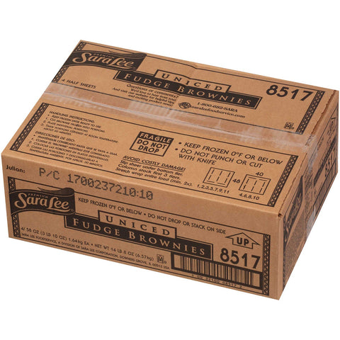 Sara Lee Uniced Pre Cut Fudge Brownie without Nuts, 58 Ounce -- 4 per case.