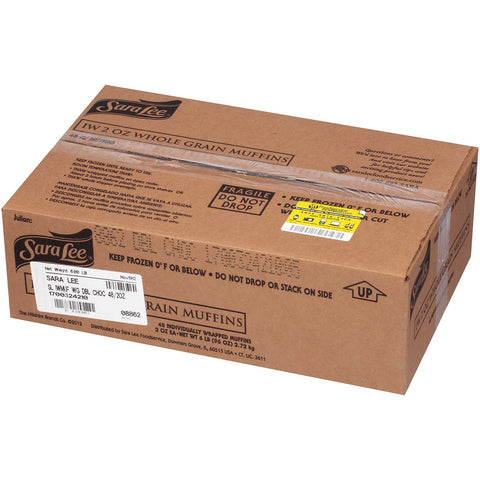 Chef Pierre Individually Wrapped Whole Grain Double Chocolate Muffin, 2 Ounce -- 48 per case.