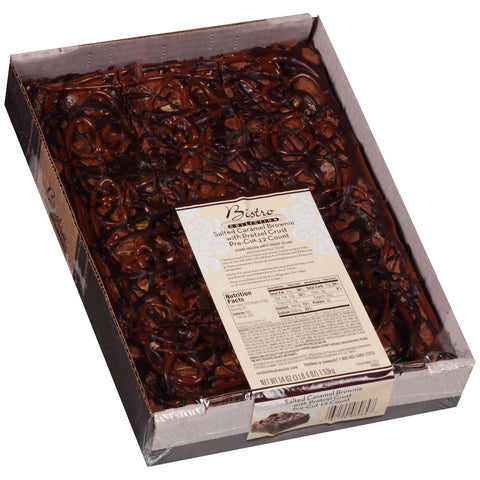 Bistro Collection Presliced Salted Caramel Brownie, 54 Ounce -- 4 per case.