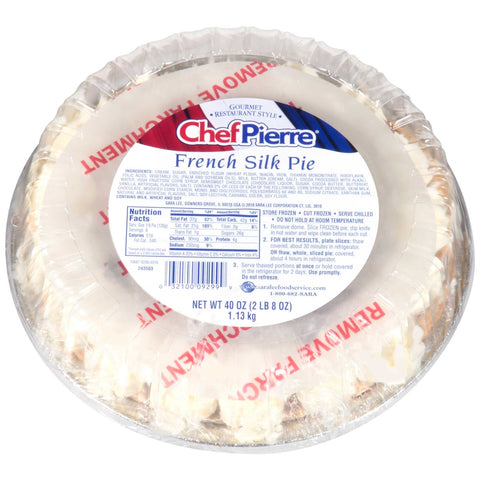 Sara Lee Chef Pierre Gourmet French Silk Pie, 10 inch -- 4 per case.