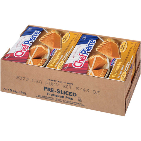 Chef Pierre Pre Sliced Pre Baked Pumpkin Pie -- 6 per case.