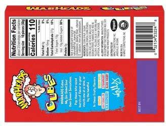 Warheads Chewy Cubes Candy, 4 Ounce Theater Box -- 12 per case