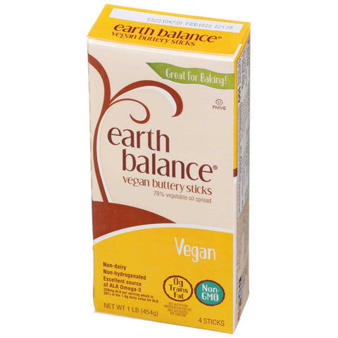 Earth Balance Vegan Buttery Stick, 16 Ounce -- 6 per case.