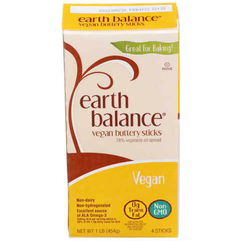 Earth Balance Vegan Buttery Stick, 16 Ounce -- 6 per case.