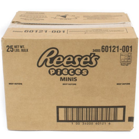 Reeses Miniature Candy Pieces, 25 Pound.
