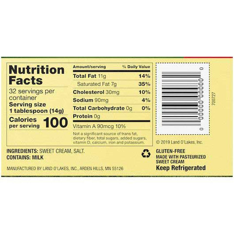 Land O Lakes Half Stick Salted Butter, 1 Pound -- 12 per case