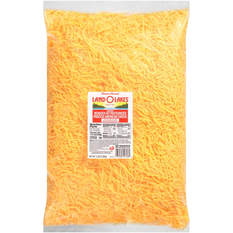 Land O Lakes Shredded Reduced Fat Yellow American Cheese, 5 Pound -- 4 per case.