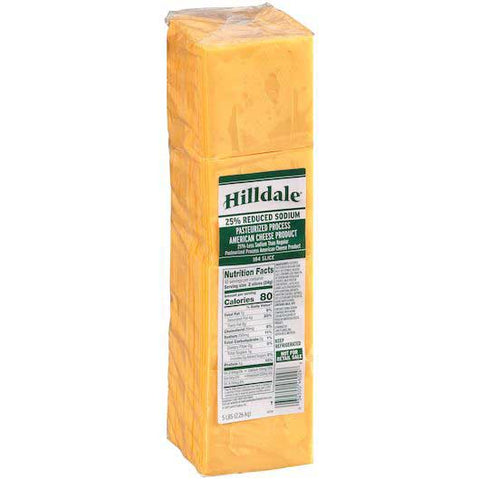 Land O Lakes Hilldale Reduced Sodium 184 Slice American Yellow Cheese, 5 Pound -- 6 per case