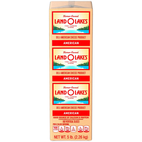 Land O Lakes Sliced White Deli American Cheese Product, 5 Pound -- 6 per case