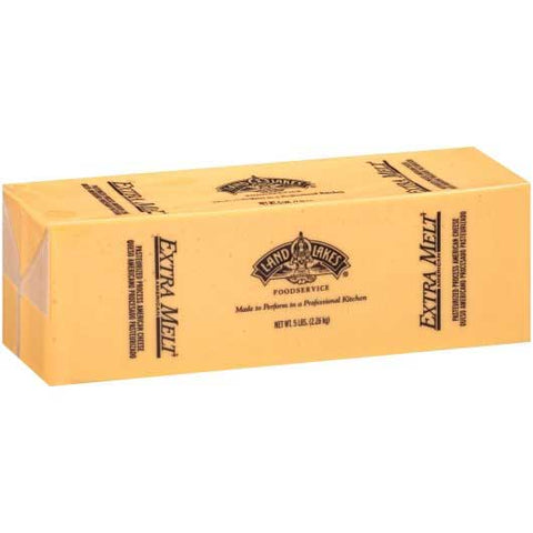 Land O Lakes American Extra Melt Yellow Process Cheese Loaf, 5 Pound -- 6 per case.