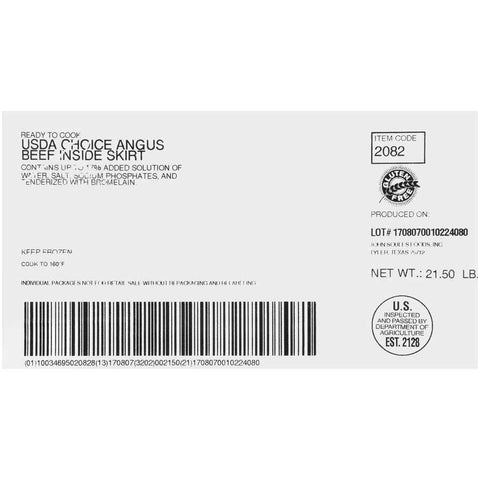 John Soules Foods Ready To Cook USDA Choice Angus Beef Inside Skirt, 5 Pound -- 4 per case