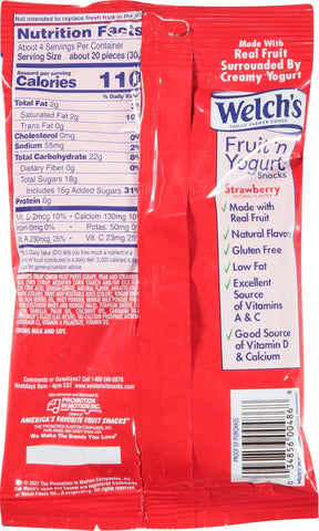 Welchs Strawberry Flavor Fruit N Yogurt Snacks, 4 Ounce -- 12 per case