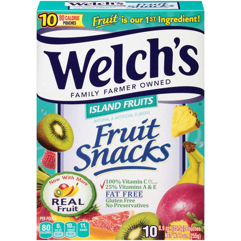 Welchs Island Fruit Fruit Snacks, 0.9 Ounce - 10 count per pack -- 8 packs per case