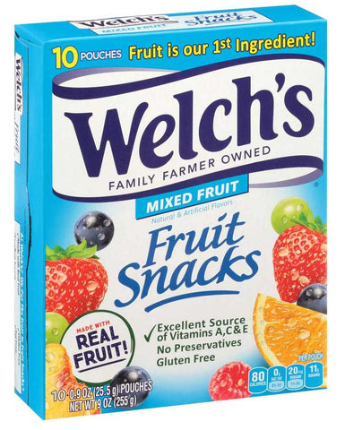Welchs Mixed Fruit Fruit Snacks, 0.9 Ounce - 10 count per pack -- 8 packs per case