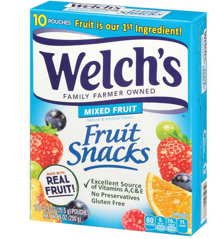 Welchs Mixed Fruit Fruit Snacks, 0.9 Ounce - 10 count per pack -- 8 packs per case