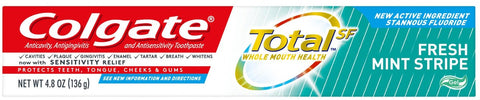 Colgate Total Fresh Mint Stripe Toothpaste, 4.8 Ounce -- 24 per case.