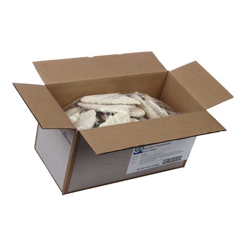 Fishery Crunchy Breaded Cod Fillet - 4 Ounce, 10 Pound.