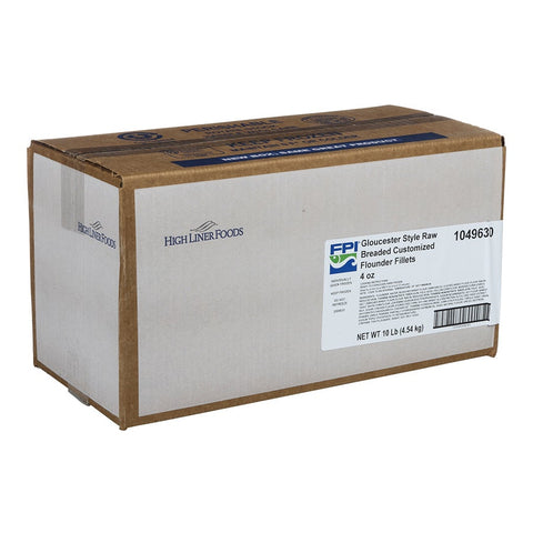 Fishery Glouchester Breaded Flounder Fillet - 4 Ounce, 10 Pound.