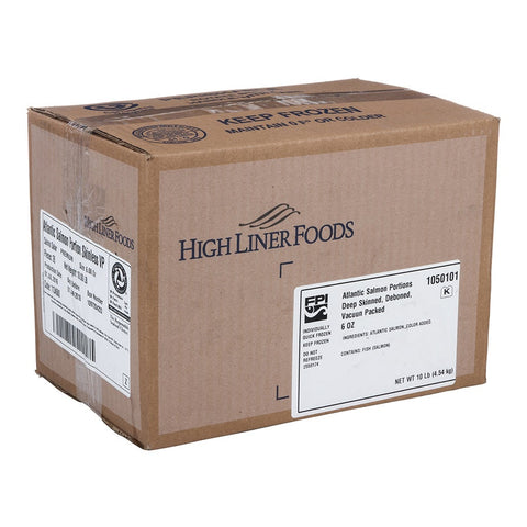 FPI Atlantic Salmon Portion Skinless Boneless, 6 Ounce.