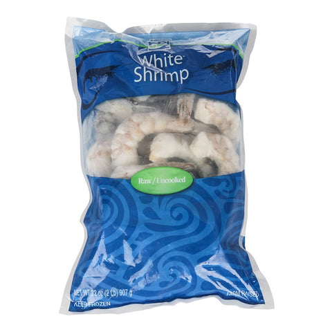 FPI Raw Peeled Deveined Tail-ON White Shrimp, IQF, 8 to 12 Count per Pound -- 5 per case.