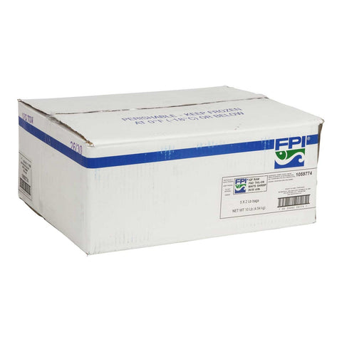 FPI IQF Raw Deveined Tail On Peeled White Shrimp, 2 Pound -- 5 per case.