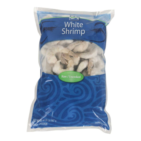 FPI IQF Raw Deveined Tail On Peeled White Shrimp, 2 Pound -- 5 per case.