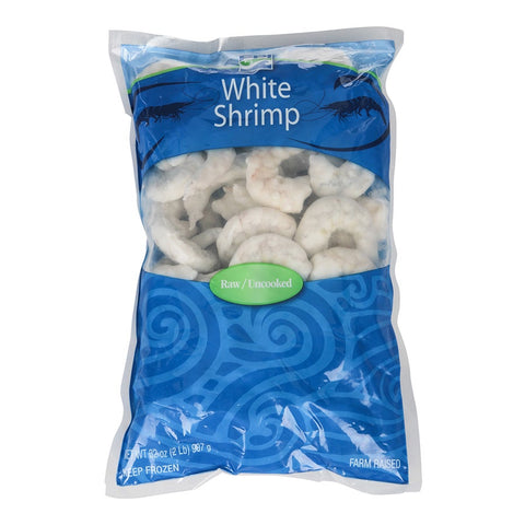 FPI Raw Peeled Deveined Tail Off White Shrimp 21 to 25 Count, 2 Pound -- 5 per case.