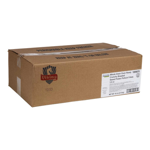 Viking Sa-Weet Potato Crusted Whole Grain Alaska Pollock 1X Fillet, 18 Pound.