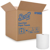 Scott Essential White High Capacity Hard Roll Paper Towel, 1000 Feet x 8 inch -- 6 rolls per case
