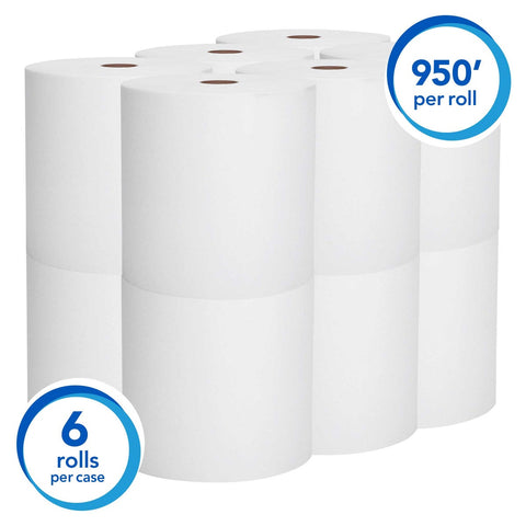 Scott Essential White High Capacity Hard Roll Paper Towel, 950 Feet x 8 inch -- 6 per case