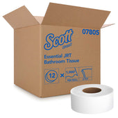 Scott Essential White 2 Ply Jumbo Roll Bathroom Tissue, 1000 Feet x 3.55 x 12 inch -- 12 rolls per case