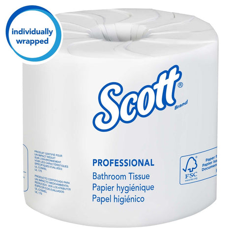 Scott 100% Recycled Fiber Bathroom Tissue, 2-Ply, 506 Sheets/Roll, 80/Carton