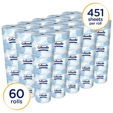 Cottonelle Professional White 2 Ply Standard Roll Bathroom Tissue - 451 sheets per roll -- 60 rolls per case