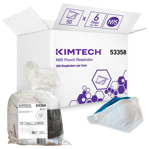 Kimtech White One Size Fits All N95 Pouch Respirator - 50 per pack -- 6 packs per case