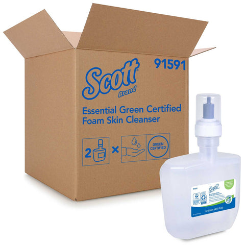 Scott Essential Unscented Clear Green Certified Foaming Hand Soap, 1.2 Liter -- 2 per case