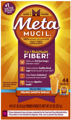 Metamucil Sugar Free Orange Powder Fiber Supplement, 9.2 Ounce -- 12 per case.