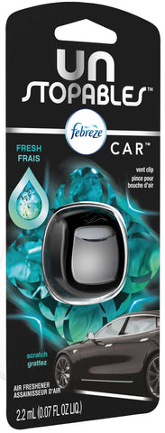 Febreze Unstopables Car Vent Clip Fresh Air Freshener, 0.07 Fluid Ounce -- 8 per case.
