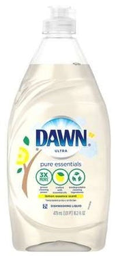 Dawn Pure Essentials Lemon Essence Dishwashing Liquid, 16.2 Fluid Ounce Bottle -- 10 per case