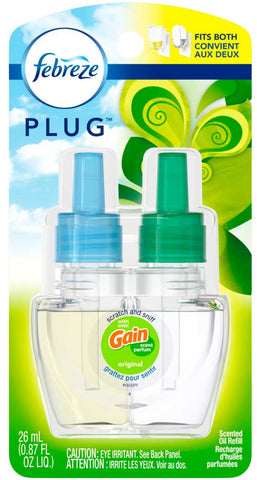 Febreze Plug in Gain Original Scent Oil Air Freshener Refill, 0.87 Fluid Ounce -- 6 per case.