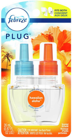 Febreze Plug in Hawaiian Aloha Scented Oil Air Freshener Refill, 0.87 Fluid Ounce -- 6 per case.