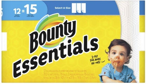 Bounty Essentials Select A Size White Large Paper Towel Roll -- 12 per case.